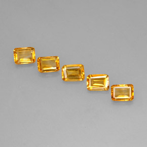 Gemas de citrino amarillo natural de 4,64 ct, corte esmeralda, VVS-VS