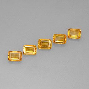 Gemas de citrino amarillo natural de 4,64 ct, corte esmeralda, VVS-VS