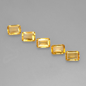 Gemas de citrino amarillo natural de  ct, corte esmeralda, VVS-VS