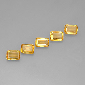 Gemas de citrino amarillo natural de  ct, corte esmeralda, VVS-VS