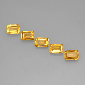 Gemas de citrino amarillo natural de  ct, corte esmeralda, VVS-VS