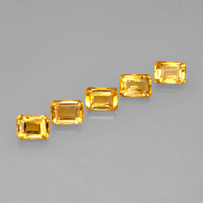 Gemas de citrino oro natural de  ct, corte esmeralda, VVS-VS
