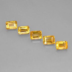 Gemas de citrino dorado natural de 5,31 ct, corte esmeralda, VVS-VS