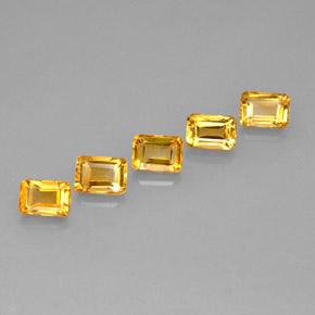 Gemas de citrino dorado natural de 5,31 ct, corte esmeralda, VVS-VS