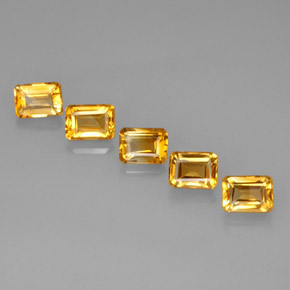 Gemas de citrino amarillo natural de  ct, corte esmeralda, VVS-VS