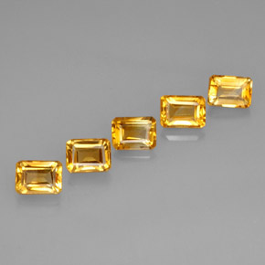 Gemas de citrino amarillo natural de  ct, corte esmeralda, VVS-VS