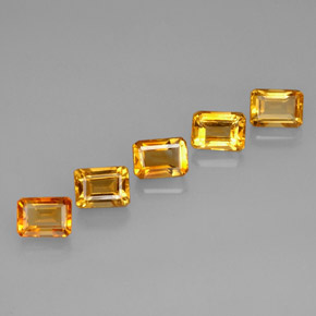 Gemas de citrino amarillo natural de  ct, corte esmeralda, VVS-VS