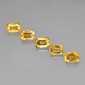 Gemas de citrino dorado natural de 5,58 ct, corte esmeralda, VVS-VS