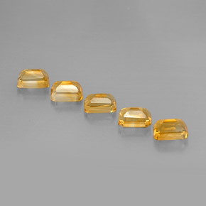 Gemas de citrino dorado natural de 5,58 ct, corte esmeralda, VVS-VS