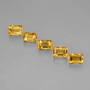 Gemas de citrino amarillo natural de 5,77 ct, corte esmeralda, VVS-VS