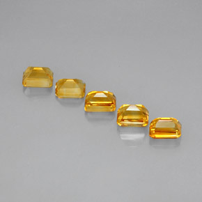 Gemas de citrino amarillo natural de 5,77 ct, corte esmeralda, VVS-VS