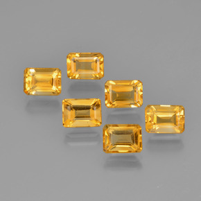Gemas de citrino amarillo natural de 6,92 ct, corte esmeralda, VVS-VS