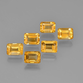 Gemas de citrino amarillo natural de 6,92 ct, corte esmeralda, VVS-VS