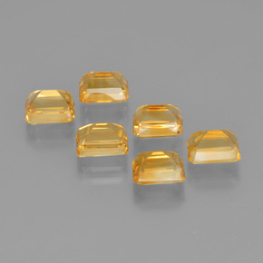 Gemas de citrino amarillo natural de 6,92 ct, corte esmeralda, VVS-VS