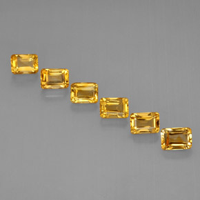 Gemas de citrino oro natural de  ct, corte esmeralda, VVS-VS