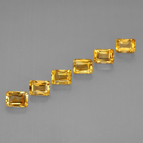 Gemas de citrino oro natural de  ct, corte esmeralda, VVS-VS
