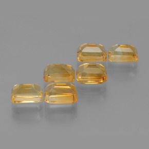 Gemas de citrino dorado natural de 6,92 ct, corte esmeralda, VVS-VS