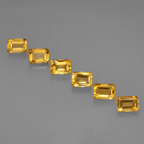 Gemas de citrino oro natural de  ct, corte esmeralda, VVS-VS