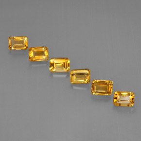 Gemas de citrino amarillo natural de  ct, corte esmeralda, VVS-VS