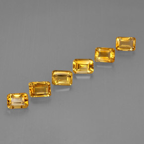 Gemas de citrino amarillo natural de  ct, corte esmeralda, VVS-VS