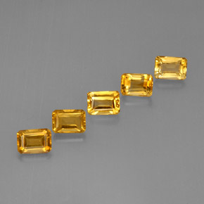Gemas de citrino amarillo natural de  ct, corte esmeralda, VVS-VS
