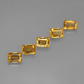 Gemas de citrino dorado natural de 5,40 ct, corte esmeralda, VVS-VS