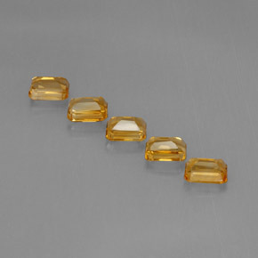 Gemas de citrino dorado natural de 5,40 ct, corte esmeralda, VVS-VS