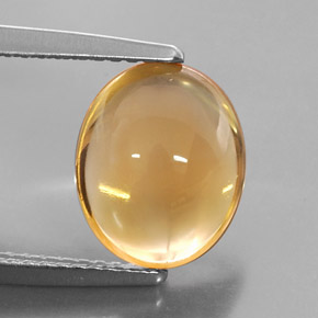Citrino amarillo natural de 3,51 ct, corte óvalo, transparente