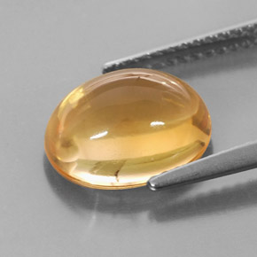 Citrino amarillo natural de 3,51 ct, corte óvalo, transparente