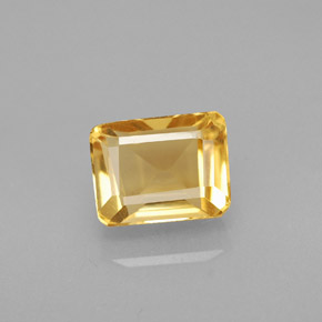 Citrino oro natural de 1,91 ct, corte esmeralda, VVS-VS
