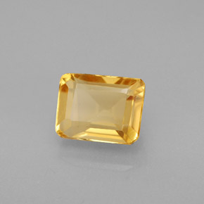 Citrino oro natural de 1,91 ct, corte esmeralda, VVS-VS