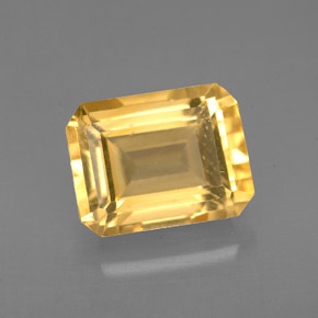 Citrino amarillo natural de 2,25 ct, corte esmeralda, VVS-VS