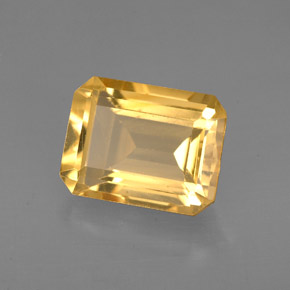 Citrino amarillo natural de 2,25 ct, corte esmeralda, VVS-VS