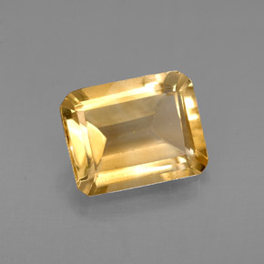 Citrino amarillo natural de 2,07 ct, corte esmeralda, VS