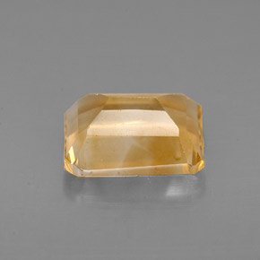Citrino amarillo natural de 2,07 ct, corte esmeralda, VS