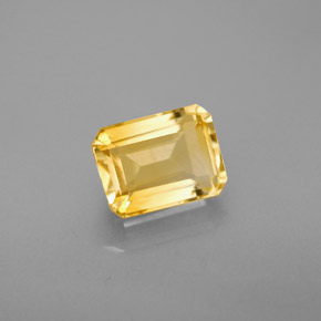 Citrino amarillo natural de 1,75 ct, corte esmeralda, VVS-VS
