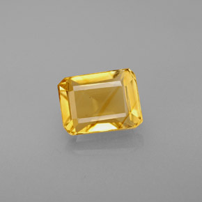 Citrino amarillo natural de 1,71 ct, corte esmeralda, VVS-VS