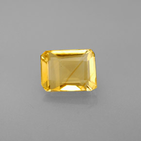 Citrino amarillo natural de 1,71 ct, corte esmeralda, VVS-VS