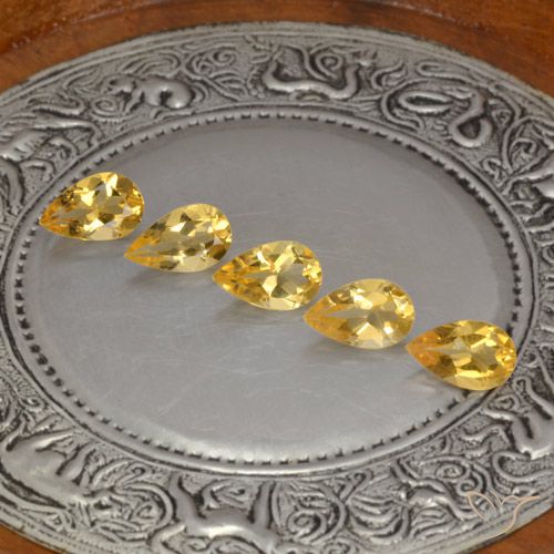 3.41ctw Natural Gold  Citrino, En forma de pera, VVS-VS