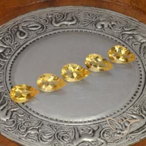 Gemas de Citrino Gold  natural de 3.41 ct, En forma de pera, VVS-VS