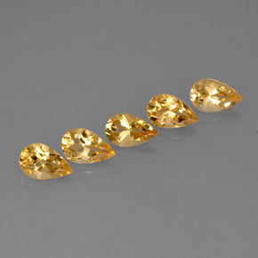 Gemas de citrino amarillo natural de  ct, en forma de pera, VVS-VS