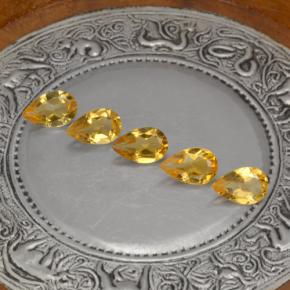 Gemas de citrino amarillo natural de 3,62 ct, en forma de pera, VVS-VS