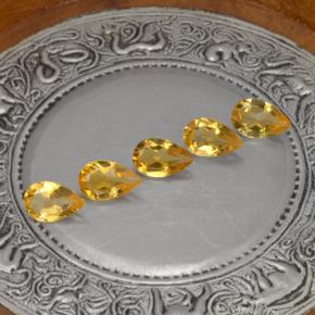 Gemas de citrino amarillo natural de 3,62 ct, en forma de pera, VVS-VS