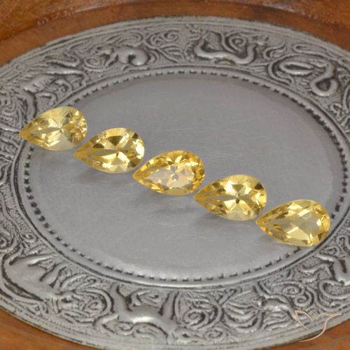 4.19ctw Natural Medium Gold  Citrino, En forma de pera, VVS-VS