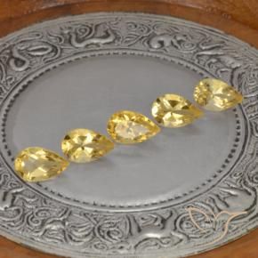 Gemas de Citrino Medium Gold  natural de 4.19 ct, En forma de pera, VVS-VS