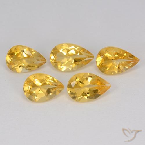 3.36ctw Natural Medium Gold  Citrino, En forma de pera, VVS-VS