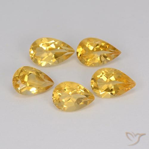 Gemas de Citrino Medium Gold  natural de 3.36 ct, En forma de pera, VVS-VS