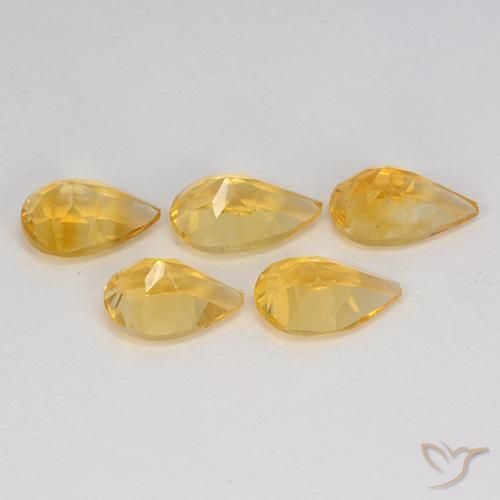Gemas de Citrino Medium Gold  natural de 3.36 ct, En forma de pera, VVS-VS