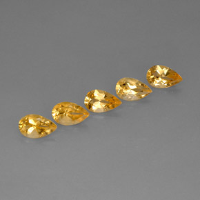 Gemas de citrino amarillo natural de  ct, en forma de pera, VVS-VS