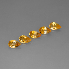 Gemas de citrino amarillo natural de  ct, en forma de pera, VVS-VS